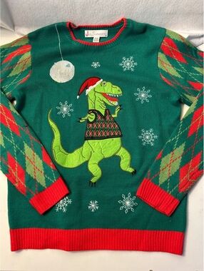 Jolly Sweaters Dinosaur Christmas Sweater